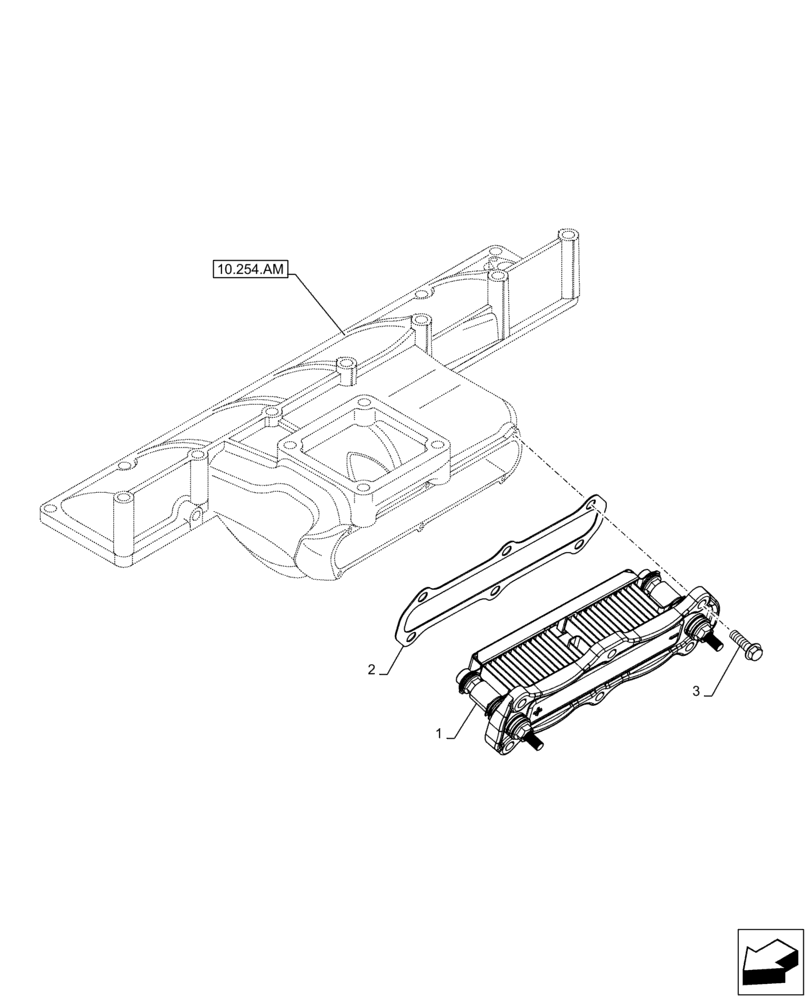 Схема запчастей Case IH F4HE9687N J104 - (55.202.AA) - MANIFOLD, HEATER (55) - ELECTRICAL SYSTEMS