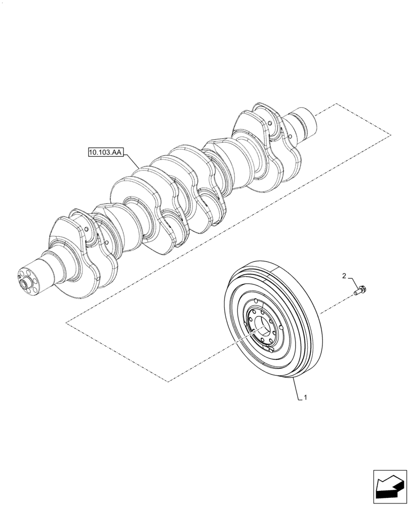 Схема запчастей Case IH F4HE9687T J104 - (10.103.AH) - ENGINE FLYWHEEL (10) - ENGINE