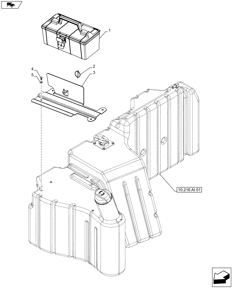 Схема запчастей Case IH FARMALL 115U - (88.100.AH[02A]) - VAR - 331994 - TOOL BOX - BEGIN YR 29-JAN-2013 (88) - ACCESSORIES