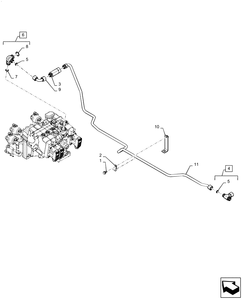 Схема запчастей Case IH MAGNUM 220 - (21.506.BC[02]) - VAR - 420104, 420105 - TRANSMISSION OIL COOLER, PIPES & SUPPORTS - CVT - BSN - ZERH08099 (21) - TRANSMISSION