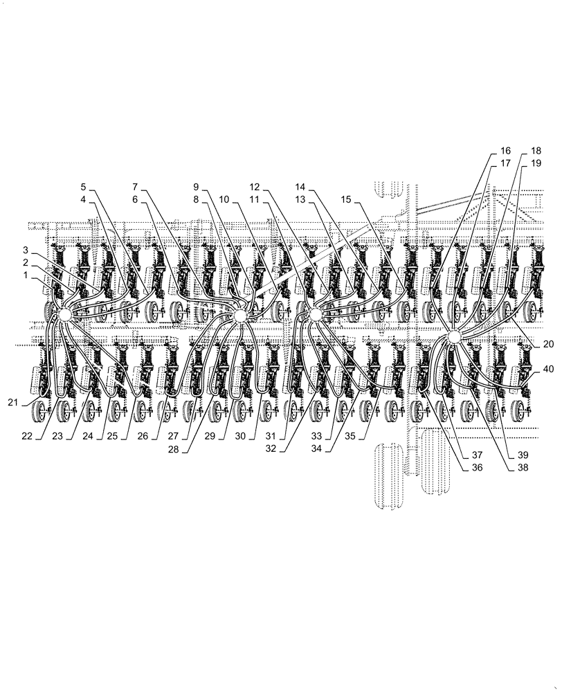 Схема запчастей Case IH 500 - (79.904.AA[08]) - AIR HOSE LEFT 50 FOOT 7.5" TOW BETWEN (79) - PLANTING