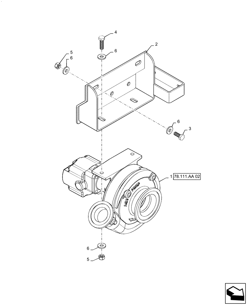 Схема запчастей Case IH PATRIOT 3240 - (78.111.AA[01]) - MOUNT, PRODUCT PUMP (78) - SPRAYING