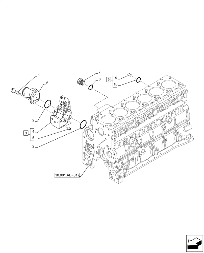 Схема запчастей Case IH F4HE9687N J104 - (10.400.AE) - WATER PUMP, INLET MANIFOLD (10) - ENGINE