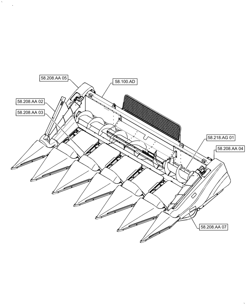 Схема запчастей Case IH 5506-65 - (58.000.00[01]) - PICTORIAL INDEX - ATTACHMENTS/HEADERS (58) - ATTACHMENTS/HEADERS