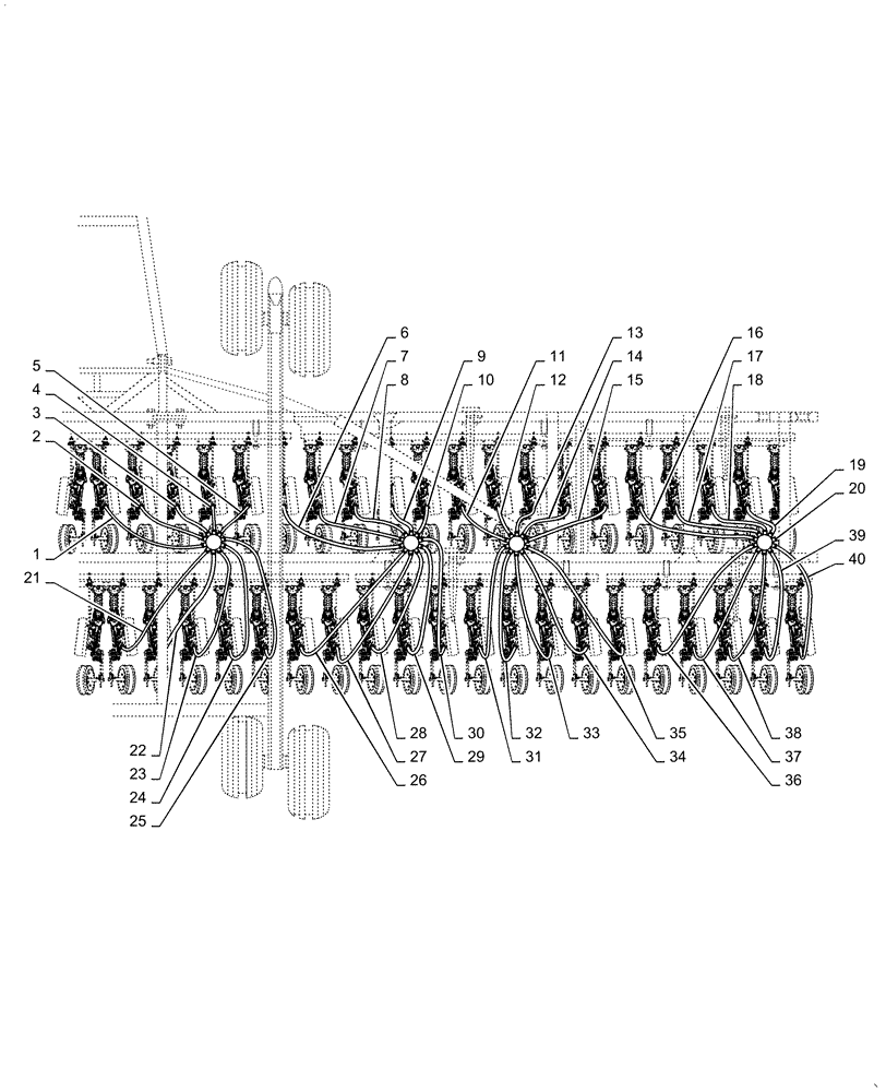 Схема запчастей Case IH 500 - (79.904.AA[05]) - AIR HOSE RIGHT 50 FOOT 7.5" TOW BEHIND (79) - PLANTING