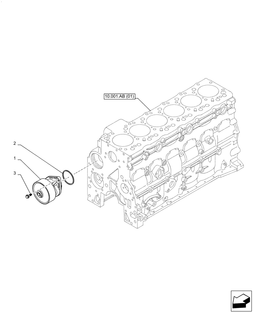 Схема запчастей Case IH F4HE9687T J104 - (10.400.BB) - WATER PUMP (10) - ENGINE