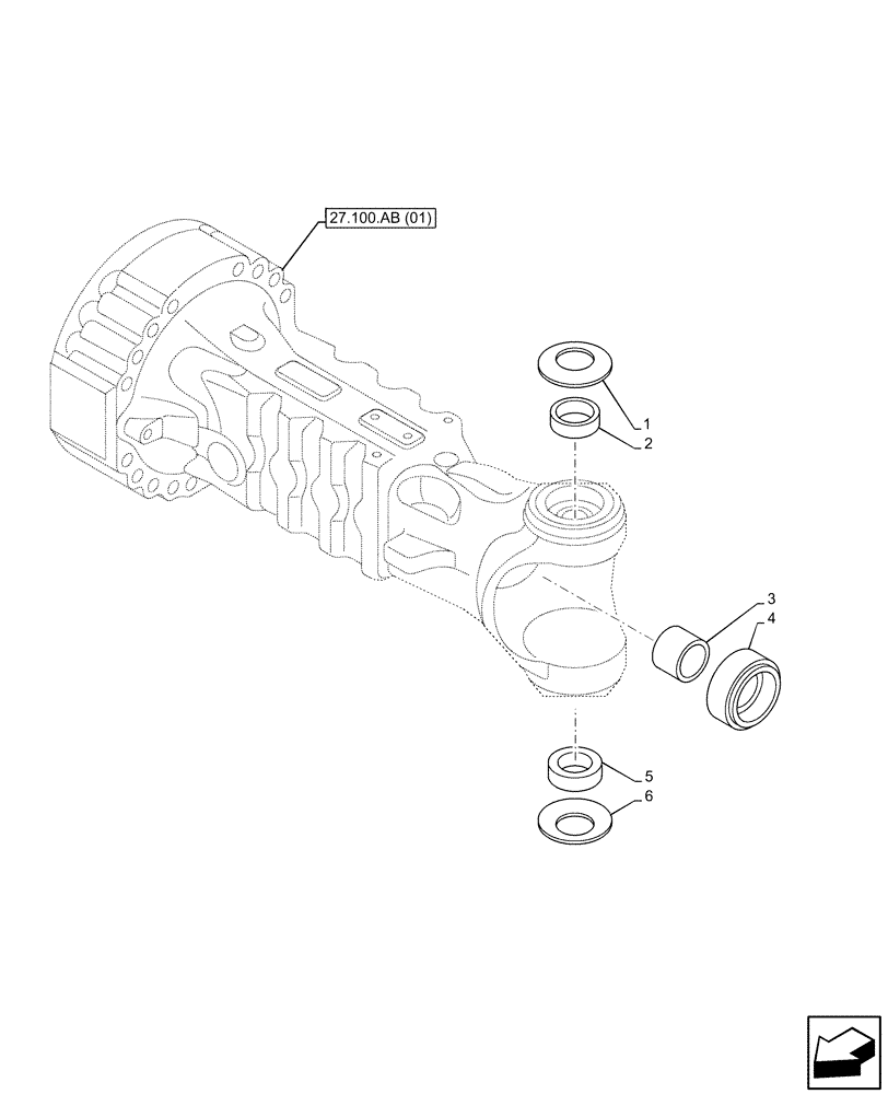 Схема запчастей Case IH FARMLIFT 935 - (27.100.AB[02]) - VAR - 749492, 749493 - REAR AXLE, SUPPORT (27) - REAR AXLE SYSTEM