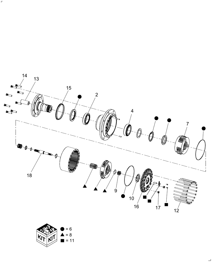 Схема запчастей Case IH WD1903 - (04.01[01]) - PLANETARY REDUCER, ASN YAG663284 (04) - FRONT AXLE