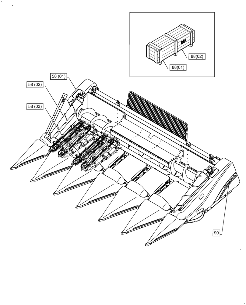 Схема запчастей Case IH 5505-65 - (00.000.00) - MAIN PICTORIAL INDEX - COMPLETE UNIT (00) - GENERAL & PICTORIAL INDEX