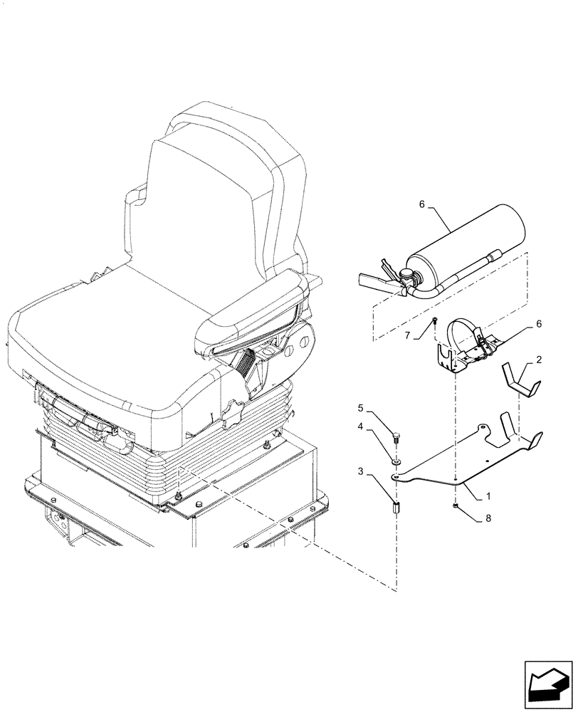 Схема запчастей Case IH PATRIOT 3340 - (88.130.AA[01]) - FIRE EXTINGUISHER (88) - ACCESSORIES