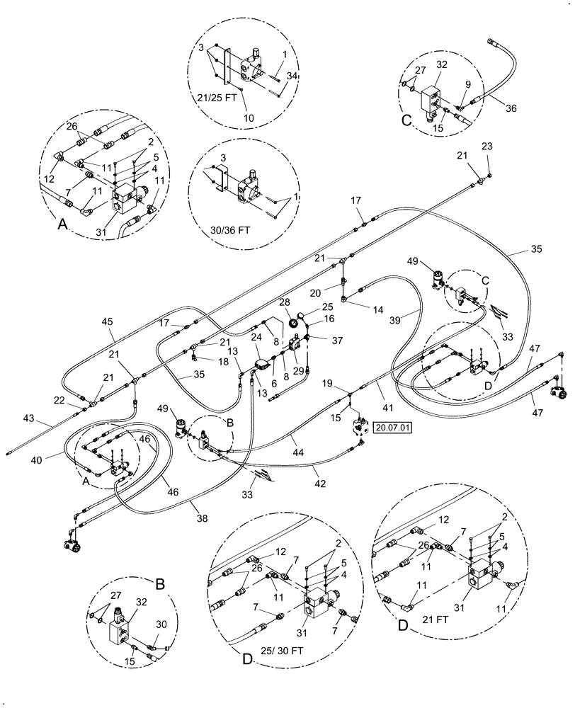 Схема запчастей Case IH DH302 - (20.07.06) - HYDRAULICS, DOUBLE SWATH (07) - HYDRAULICS