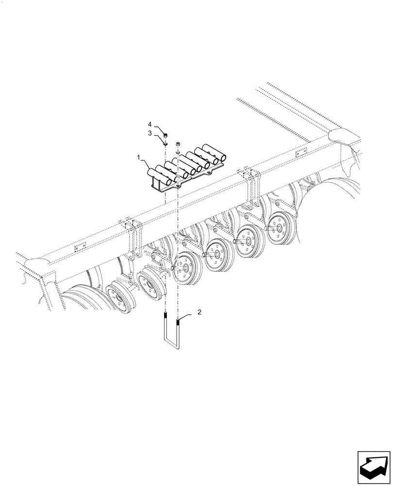 Схема запчастей Case IH 500 - (79.904.AA[02]) - HOSE SUPPORT TOW BEHIND AIR CARTS (79) - PLANTING