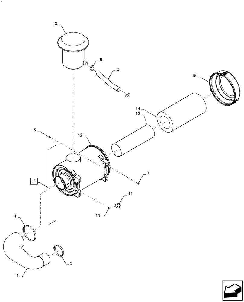 Схема запчастей Case IH AF4088 - (10.202.AK) - AIR CLEANER - AIR INTAKE PARTS (10) - ENGINE