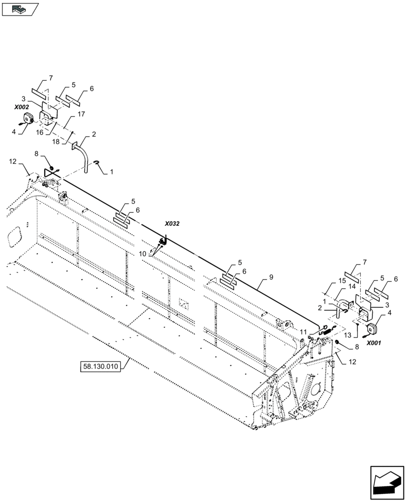 Схема запчастей Case IH 3050-35FT - (55.404.010) - HEADER LIGHTS (55) - ELECTRICAL SYSTEMS