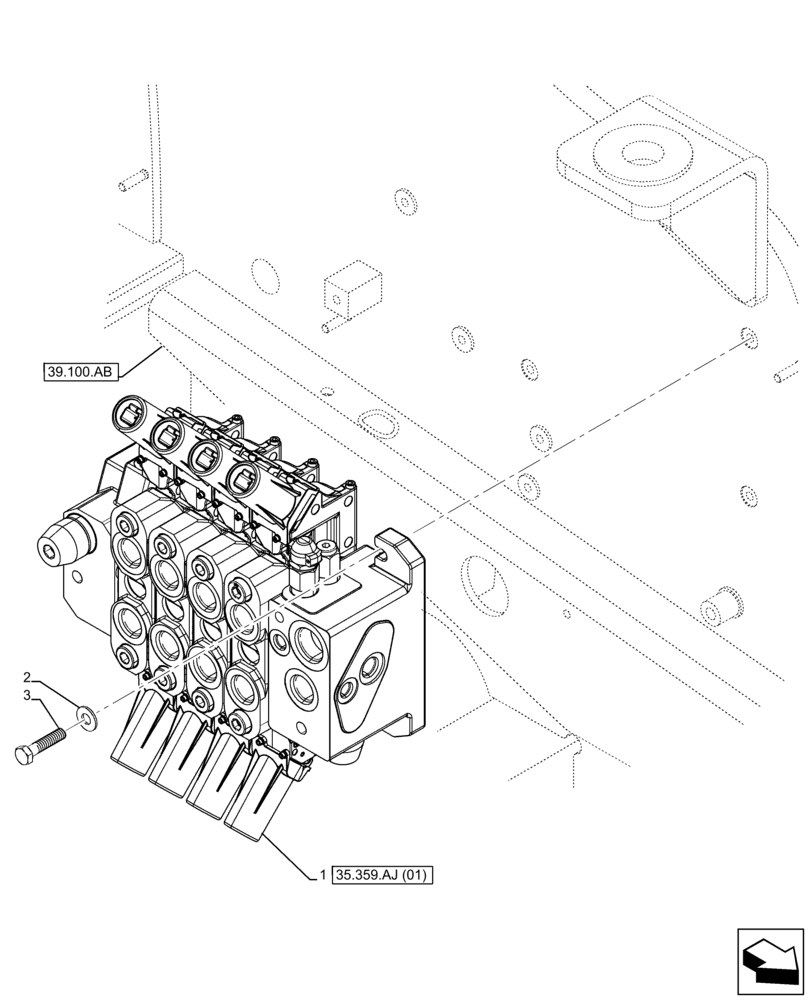 Схема запчастей Case IH FARMLIFT 742 - (35.359.AB) - CONTROL VALVE (35) - HYDRAULIC SYSTEMS