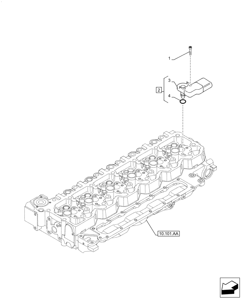 Схема запчастей Case IH F4HE9687N J104 - (55.014.AD) - AIR INTAKE, SENSOR (55) - ELECTRICAL SYSTEMS