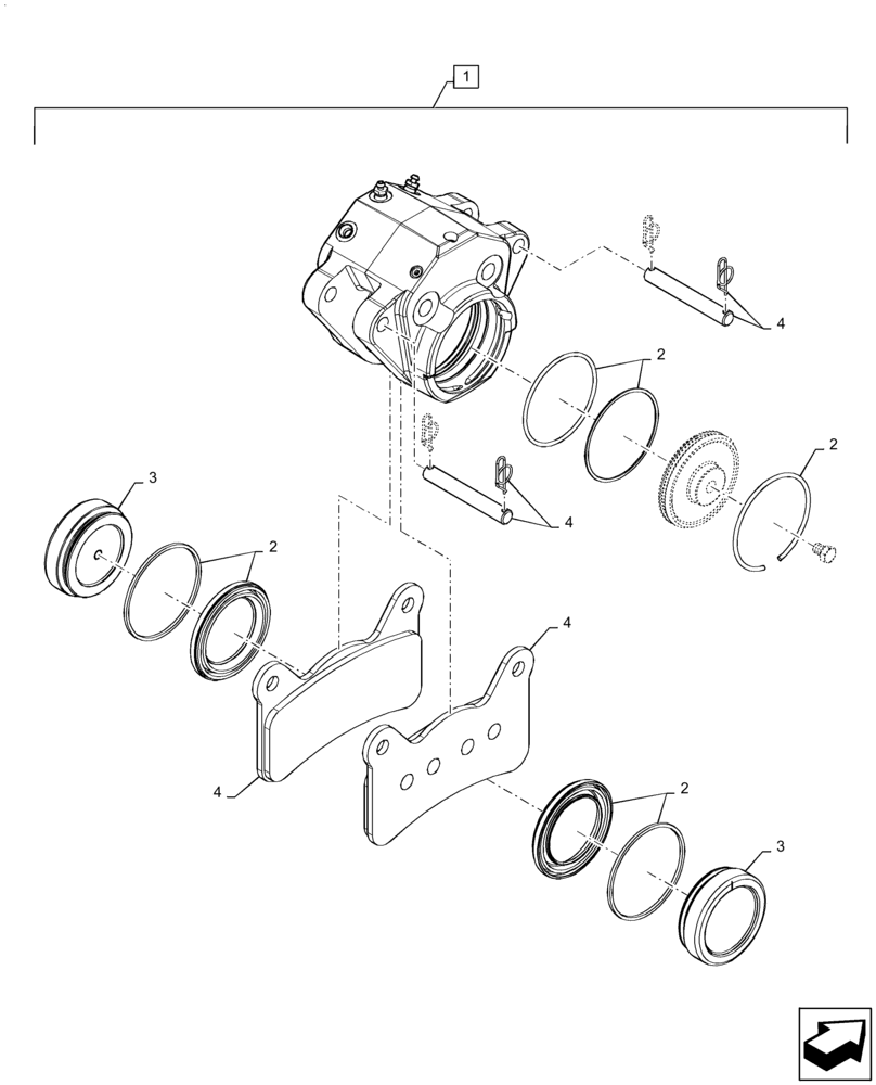 Схема запчастей Case IH PATRIOT 2250 - (33.202.AG[01]) - BRAKE CALIPER (33) - BRAKES & CONTROLS