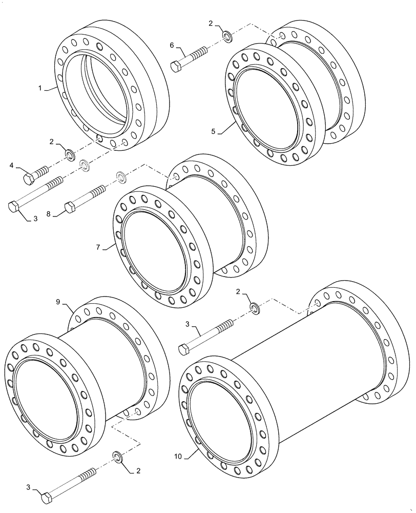 Схема запчастей Case IH STEIGER 580 - (44.511.AD[05]) - WHEEL SPACER, 550, 580, 600, 620 (44) - WHEELS