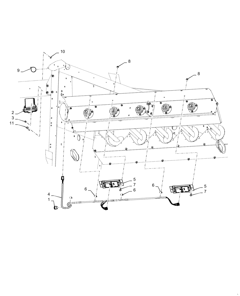 Схема запчастей Case IH 6140 - (55.101.AC[01]) - HARNESS, ROTOR LOSS SENSORS (55) - ELECTRICAL SYSTEMS