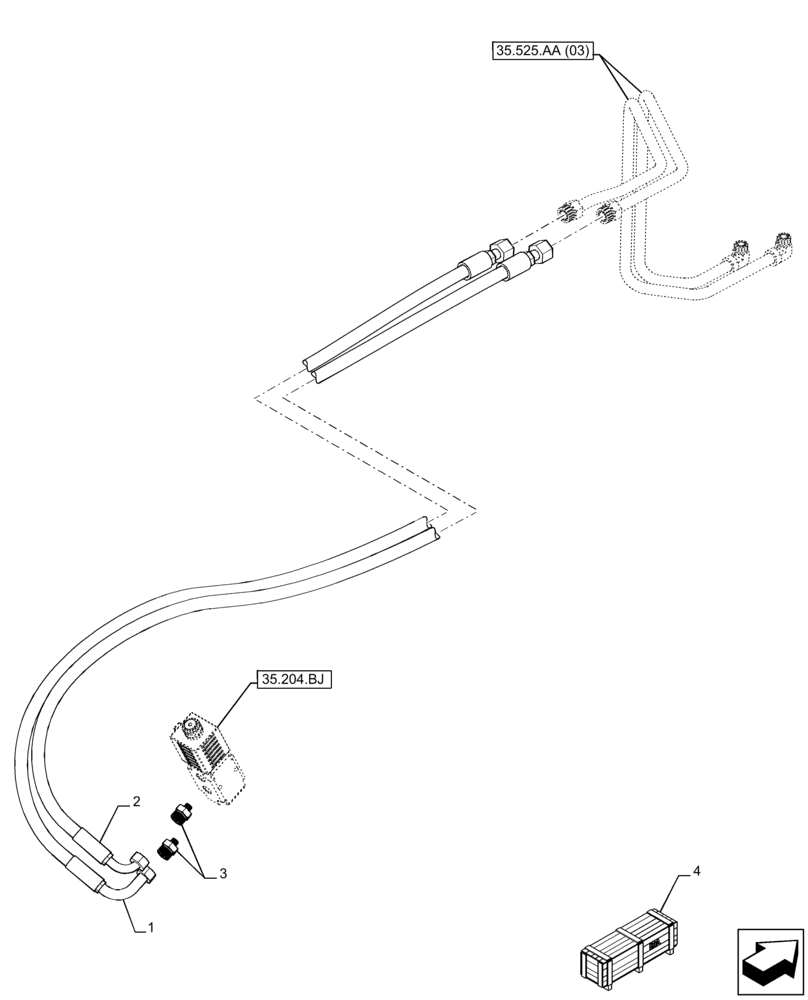 Схема запчастей Case IH FARMLIFT 632 - (35.525.AA[07]) - VAR - 749296 - AUXILIARY HYDRAULIC, REAR, HOSE, BOOM (35) - HYDRAULIC SYSTEMS