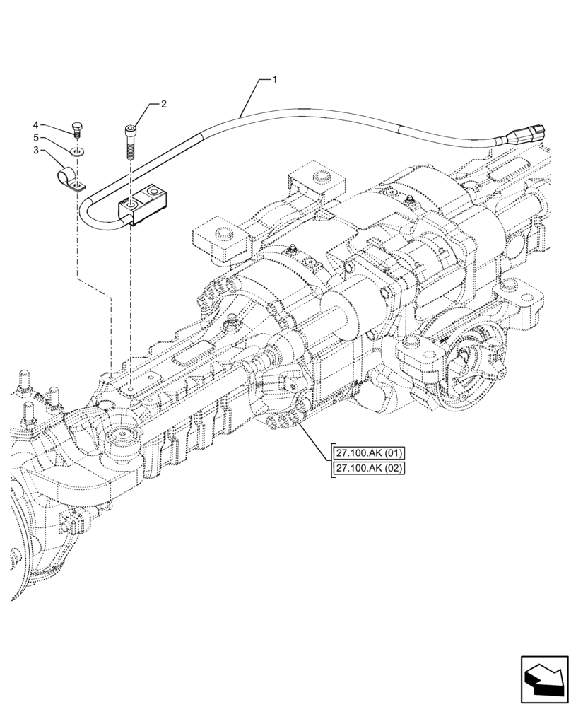 Схема запчастей Case IH FARMLIFT 935 - (55.542.AC) - VAR - 749492, 749493 - REAR AXLE, SENSOR (55) - ELECTRICAL SYSTEMS