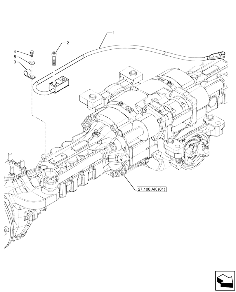 Схема запчастей Case IH FARMLIFT 635 - (55.542.AC) - VAR - 749492 - REAR AXLE, SENSOR (55) - ELECTRICAL SYSTEMS