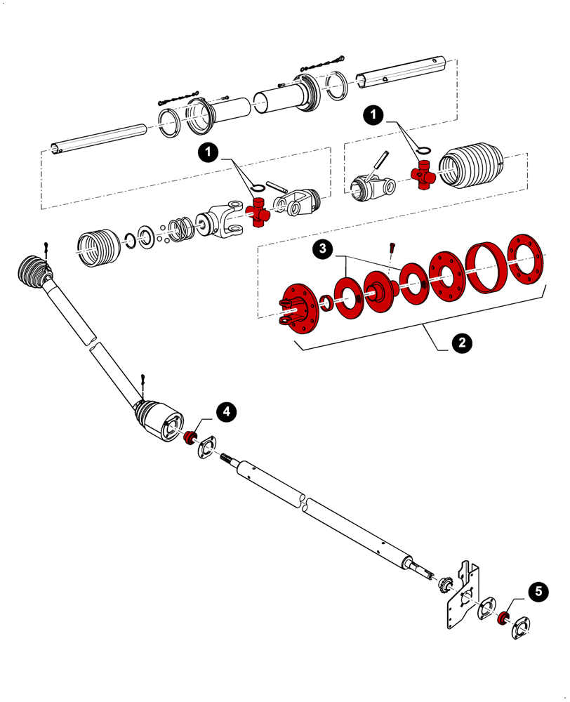 Схема запчастей Case IH 3050-41FT - (05.100.04[06A]) - MAINTENANCE PARTS, DRIVE SHAFTS (05) - SERVICE & MAINTENANCE