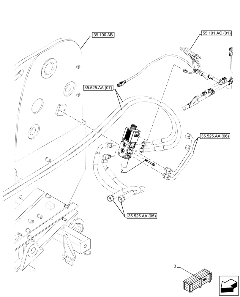 Схема запчастей Case IH FARMLIFT 735 - (35.204.BJ) - VAR - 749296 - AUXILIARY HYDRAULIC, REAR, VALVE (35) - HYDRAULIC SYSTEMS