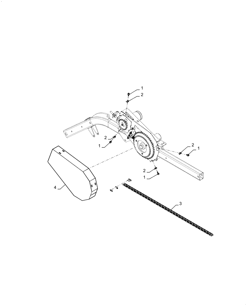 Схема запчастей Case IH DH403 - (58.100.AE[01]) - SHIELD, ASSY, SINGLE DRIVE REEL (58) - ATTACHMENTS/HEADERS