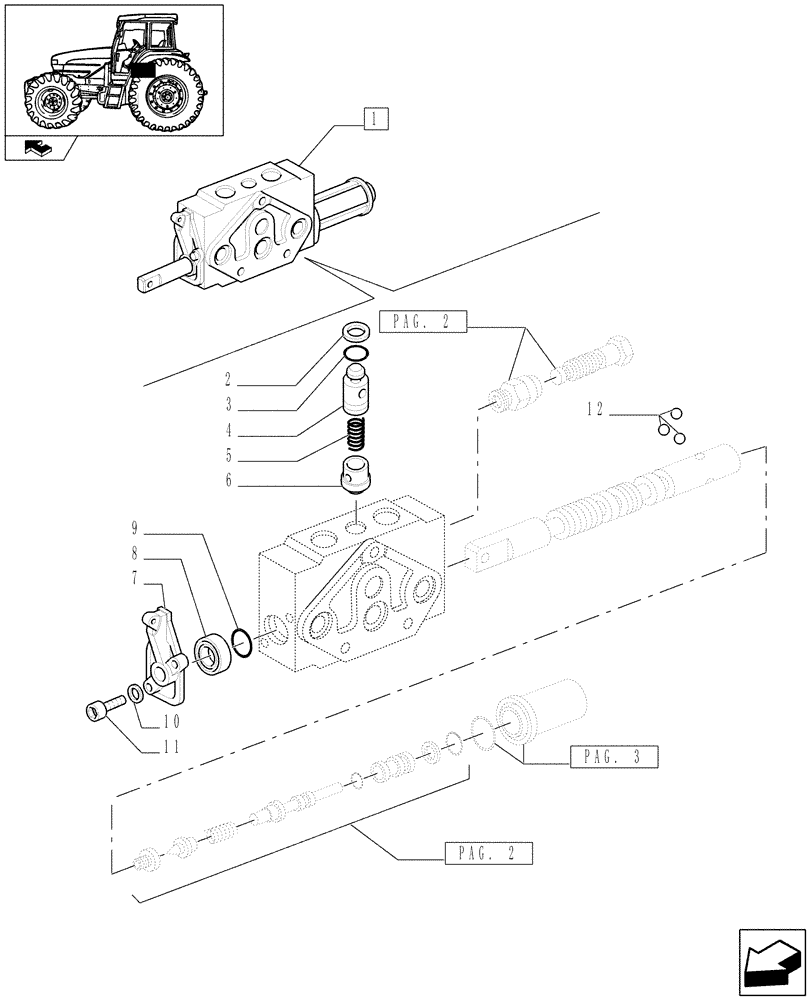 Схема запчастей Case IH FARMALL 105U - (1.82.7/04B[01]) - DOUBLE - ACTING EXTERNAL CONTROL VALVE WITH FLOAT AND AUTOMATIC CUTOUT - BREAKDOWN (07) - HYDRAULIC SYSTEM