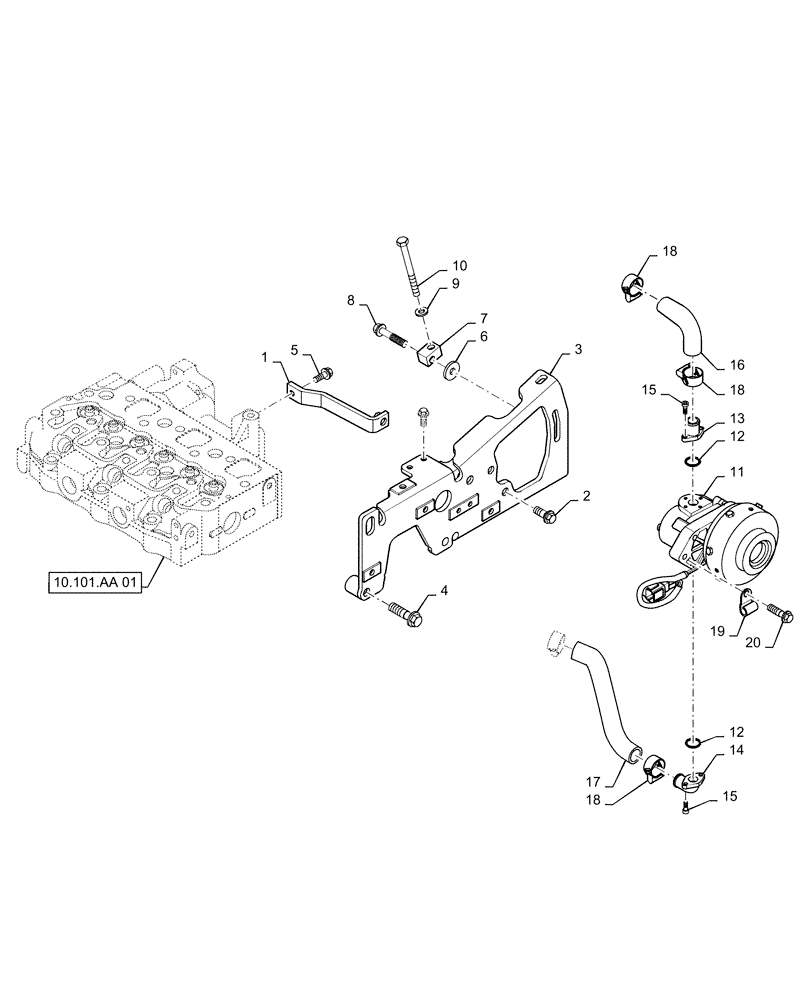 Схема запчастей Case IH FARMALL 35C - (10.504.AG[01]) - AIR PUMP, FARMALL 30C, 35C (10) - ENGINE