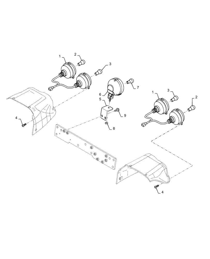 Схема запчастей Case IH FARMALL 35C - (55.404.BM[01]) - TAIL LAMP, FARMALL 30C, 35C, 40C, 50C (55) - ELECTRICAL SYSTEMS