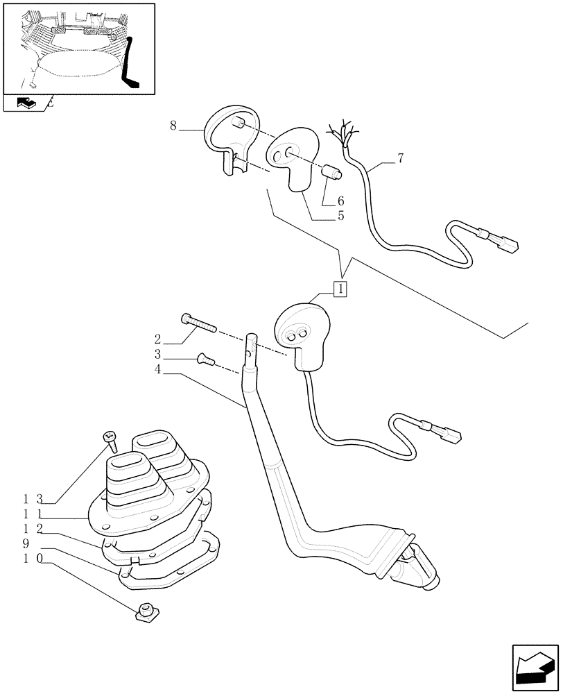 Схема запчастей Case IH FARMALL 95U - (1.96.5/01) - 24X24 TRANSMISSION - SPEED GEARSHIFT CONTROL LEVER WITH HI-LO SWITCH (10) - OPERATORS PLATFORM/CAB