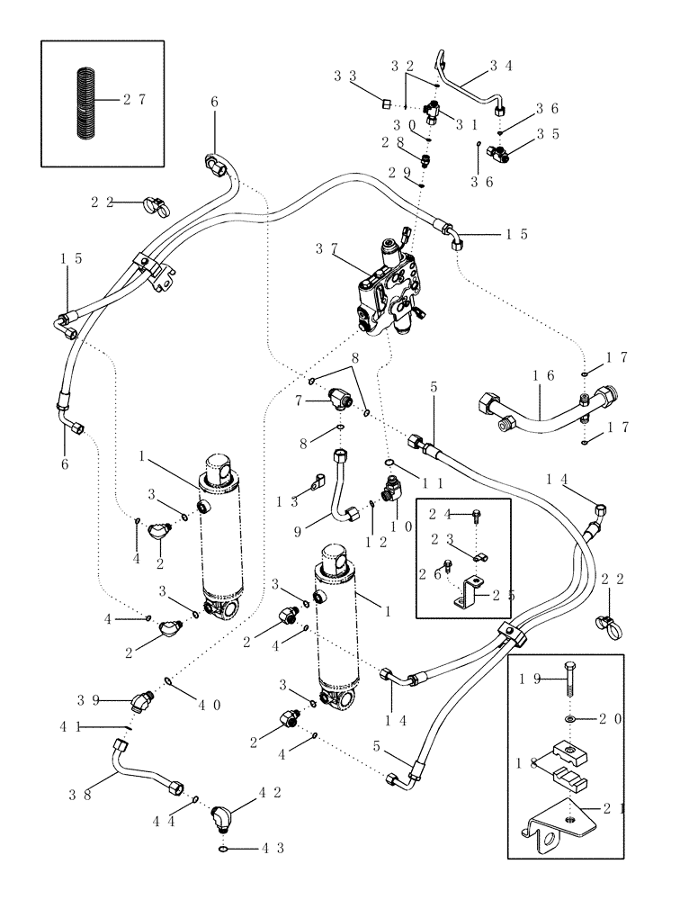 Схема запчастей Case IH MX230 - (08-09) - HYDRAULIC SYSTEM - HITCH (08) - HYDRAULICS