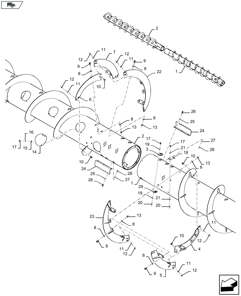 Схема запчастей Case IH 3050-41FT - (58.120.050) - FEED AUGER (58) - ATTACHMENTS/HEADERS