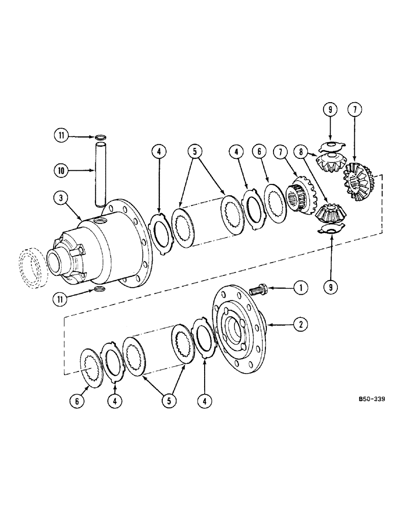 Схема запчастей Case IH 685 - (6-464) - DIFFERENTIAL - 4 WHEEL DRIVE - SELF LOCKING, 685 : -13595, 885 : -3401 FOR AXEL "ZF" (06) - POWER TRAIN