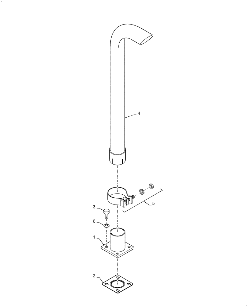 Схема запчастей Case IH RPZ65 - (10.254.AD[01]) - EXHAUST SYSTEM (10) - ENGINE