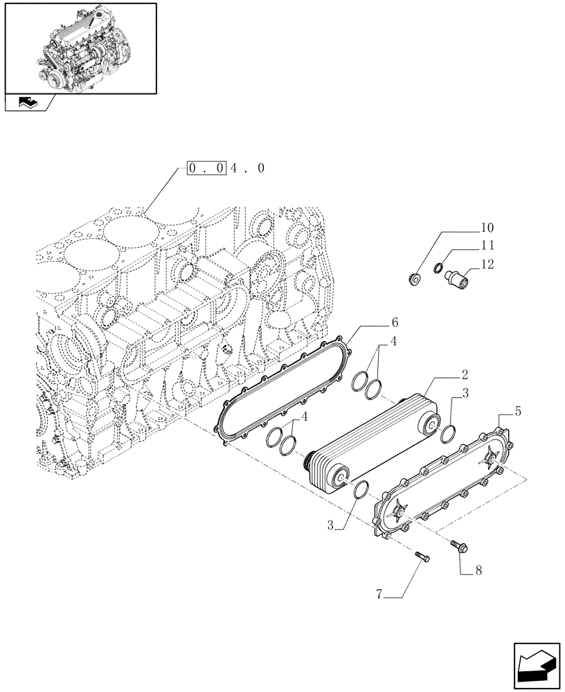 Схема запчастей Case IH A8800 - (0.31.0[02]) - HEAT EXCHANGER (10) - ENGINE