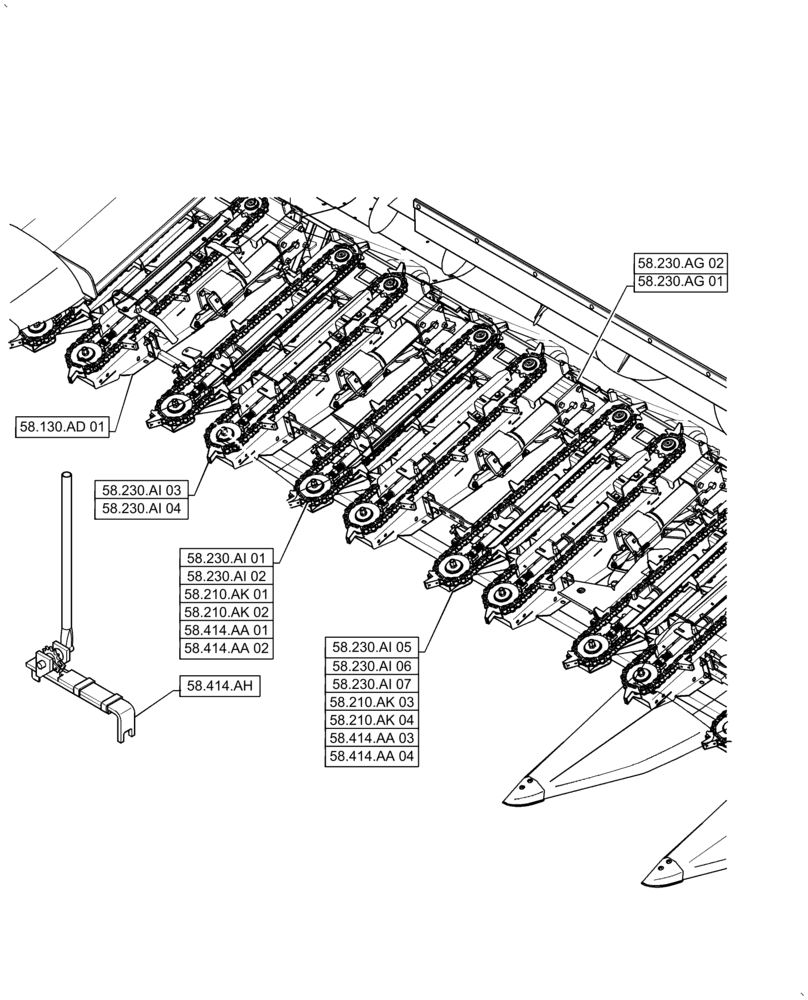 Схема запчастей Case IH 5505-65 - (00.000.58[03]) - PICTORIAL INDEX - ATTACHMENTS/HEADERS (00) - GENERAL & PICTORIAL INDEX