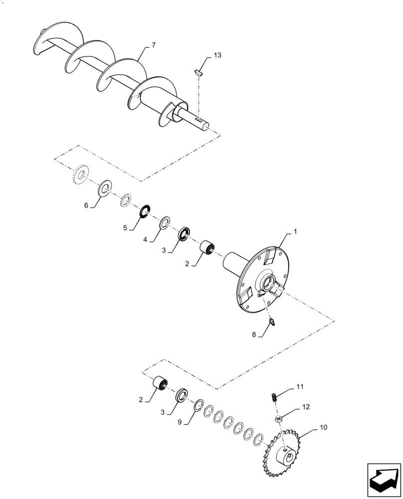 Схема запчастей Case IH AF4088 - (74.140.AQ) - AUGER ASSY, TAILINGS DELIVERY (74) - CLEANING