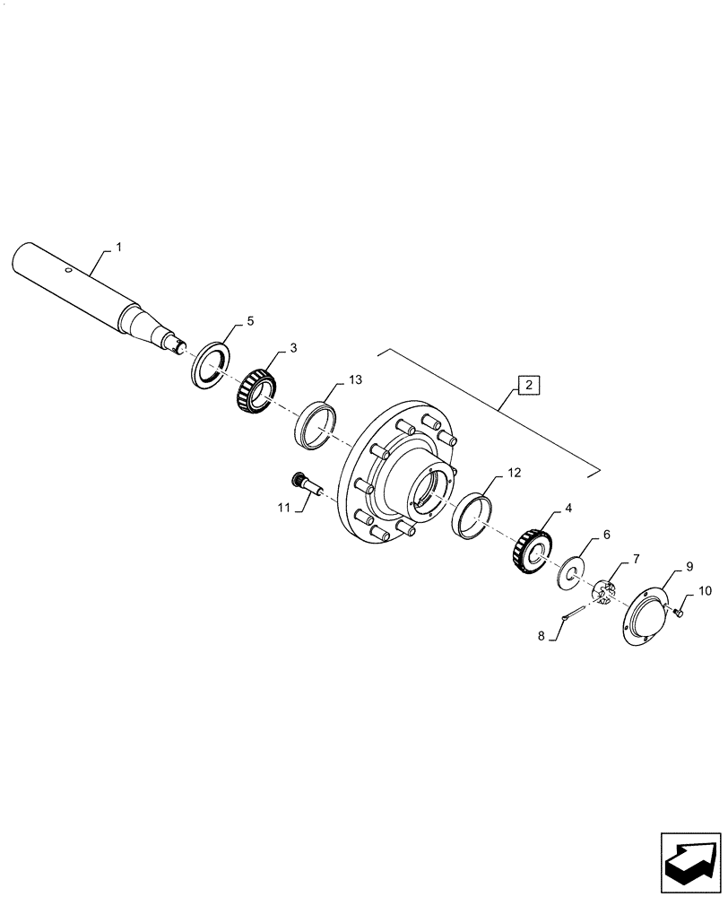 Схема запчастей Case IH ECOLO-TIGER 875 - (44.901.AA[02]) - HUB 10 BOLT 9 SHANK 18 FOOT (44) - WHEELS