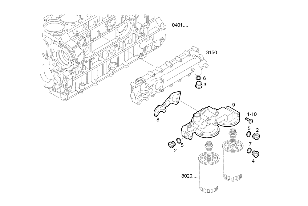 Схема запчастей Case IH F3CE0684B E005 - (3022.006) - HOUSING OIL 