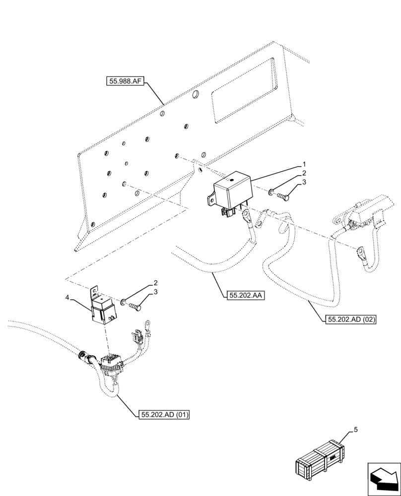 Схема запчастей Case IH FARMLIFT 632 - (55.202.AC) - VAR - 749079 - COLD START SYSTEM, RELAY (55) - ELECTRICAL SYSTEMS