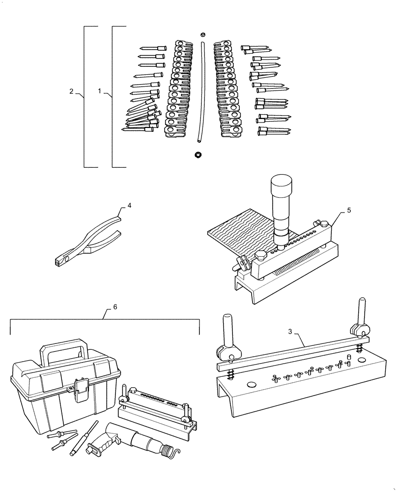 Схема запчастей Case IH RB465 - (62.140.AA[05]) - REPAIR TOOLS, PREMIUM LACED BELTS, ALLIGATOR® RIVET (62) - PRESSING - BALE FORMATION