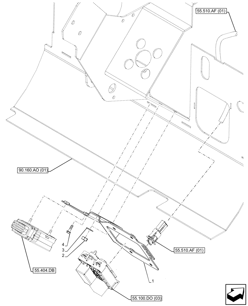 Схема запчастей Case IH FARMLIFT 635 - (55.100.DO[02]) - RELAY, HOLDER, BRACKET (55) - ELECTRICAL SYSTEMS