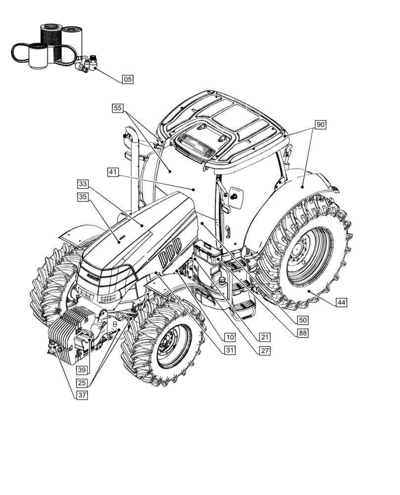 Схема запчастей Case IH PUMA 185 - (00.000.00) - PICTORIAL INDEX - MAIN SECTIONS (00) - GENERAL & PICTORIAL INDEX