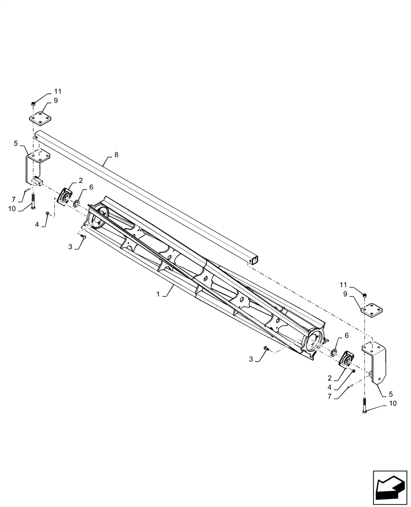 Схема запчастей Case IH ECOLO-TIGER 875 - (75.200.AF[05]) - LEVELER BASKET 5 BAR 96 INCH (75) - SOIL PREPARATION