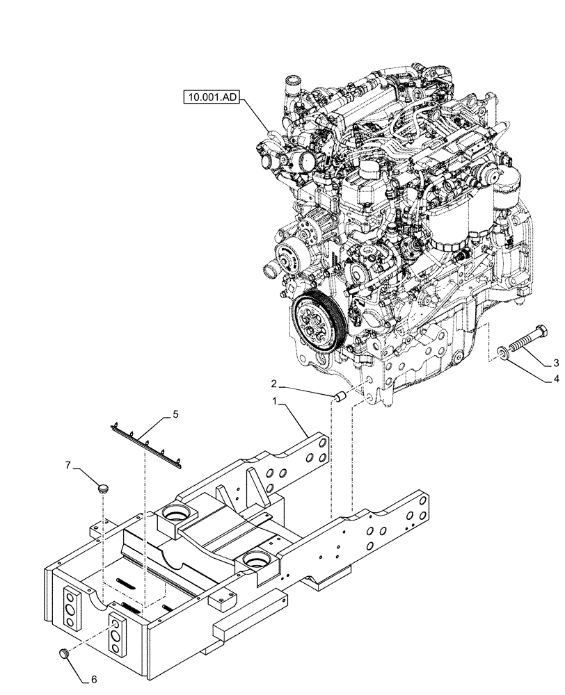 Схема запчастей Case IH FARMALL 85C - (25.400.AF) - VAR - 334216 - FRONT AXLE SUPPORT, 2WD (25) - FRONT AXLE SYSTEM