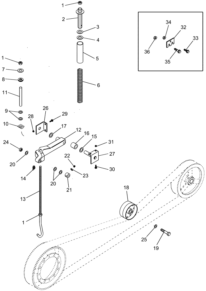 Схема запчастей Case IH 2388 - (09A-13) - FEEDER - JACKSHAFT IDLER PIVOT (13) - FEEDER