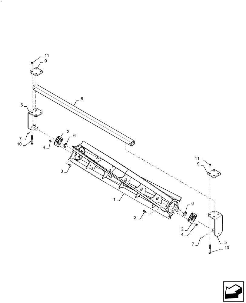 Схема запчастей Case IH ECOLO-TIGER 875 - (75.200.AF[06]) - LEVELER BASKET 5 BAR 72 INCH (75) - SOIL PREPARATION